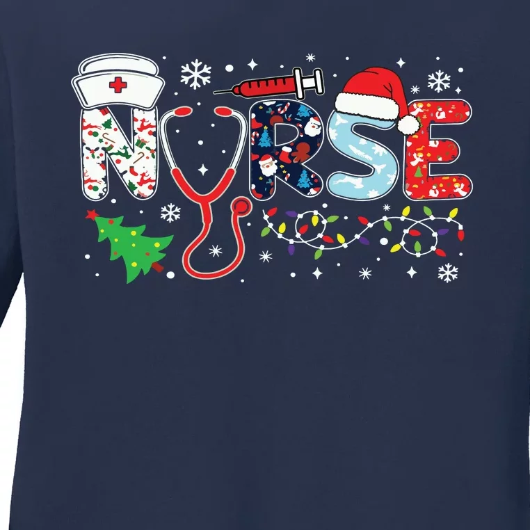 Groovy Er Cna Nurse Winter For Funny Women Christmas Nurse Ladies Long Sleeve Shirt