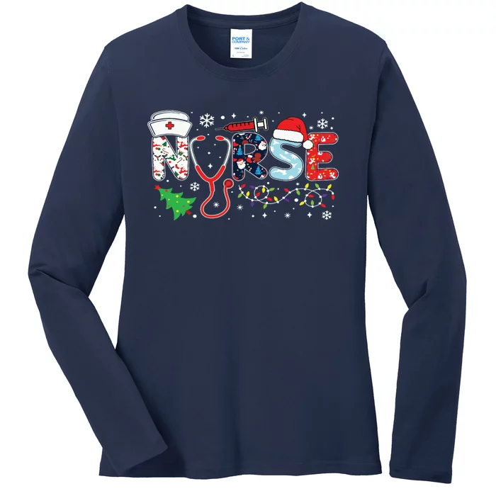 Groovy Er Cna Nurse Winter For Funny Women Christmas Nurse Ladies Long Sleeve Shirt