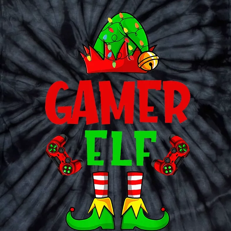 Gamer Elf Christmas Matching Family Group Video Games Xmas Tie-Dye T-Shirt