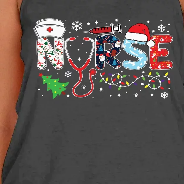 Groovy Er Cna Nurse Winter For Funny Women Christmas Nurse Women's Knotted Racerback Tank