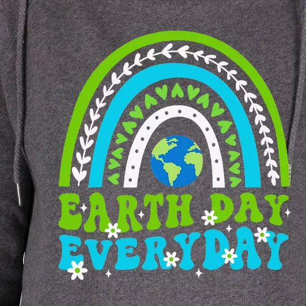 Groovy Earth Day Save Our Home Go Planet Rainbow Womens Funnel Neck Pullover Hood