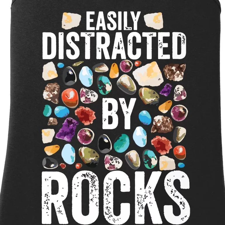 Geology Easily Distracted By Rocks For Geologist Ladies Essential Tank