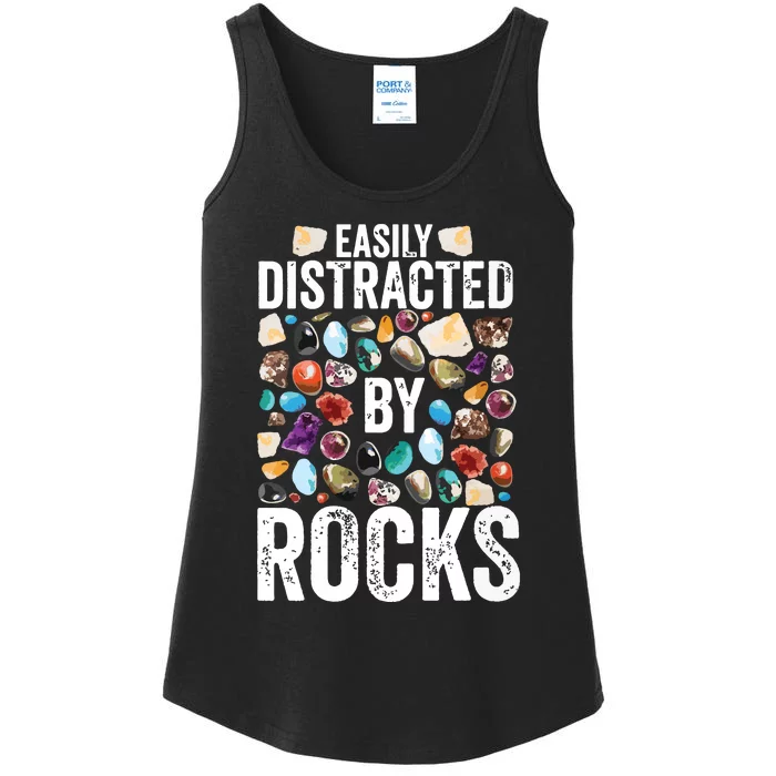 Geology Easily Distracted By Rocks For Geologist Ladies Essential Tank