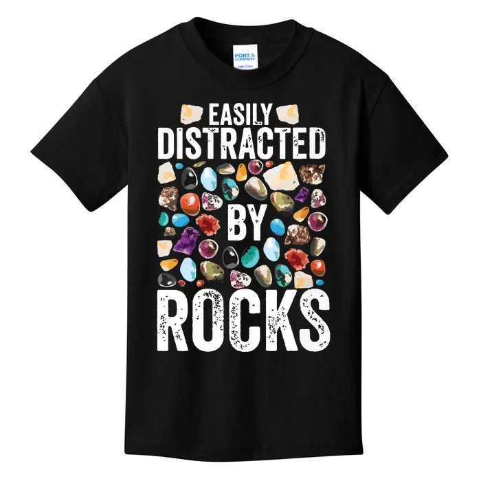 Geology Easily Distracted By Rocks For Geologist Kids T-Shirt