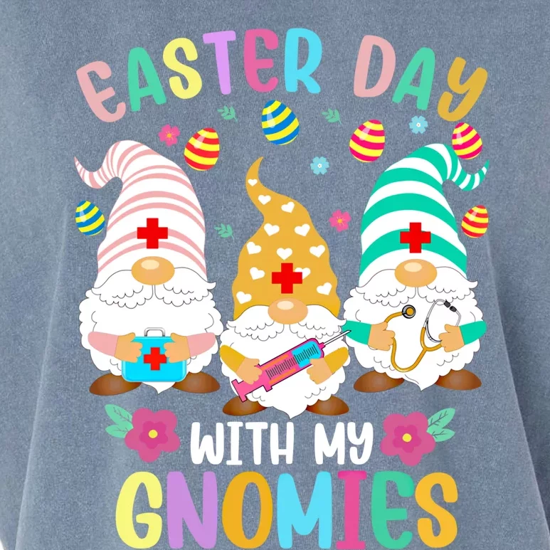 Gnomes Easter Day With My Gnomies Nurse Life Stethoscope Gift Garment-Dyed Women's Muscle Tee