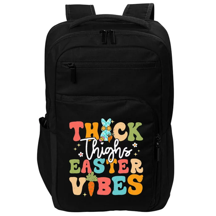 Groovy Easter Day Thick Thighs Easter Vibes Cute Bunny Impact Tech Backpack