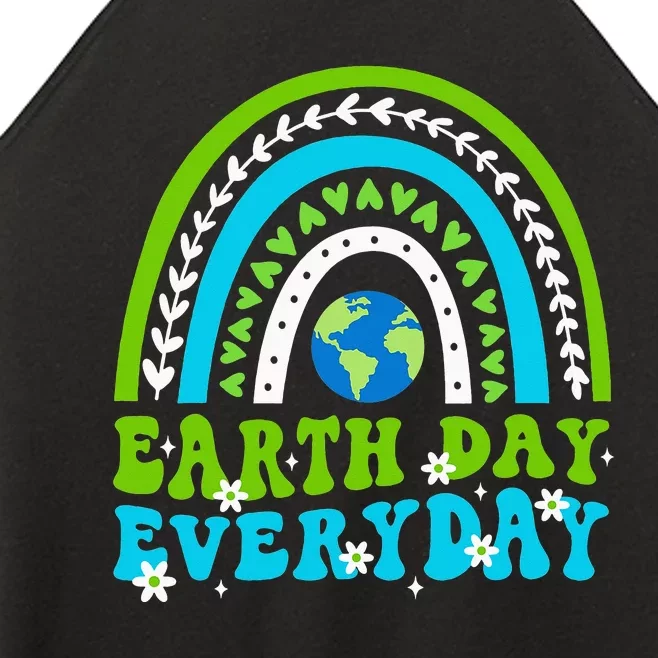 Groovy Earth Day Save Our Home Go Planet Rainbow Earth Women’s Perfect Tri Rocker Tank