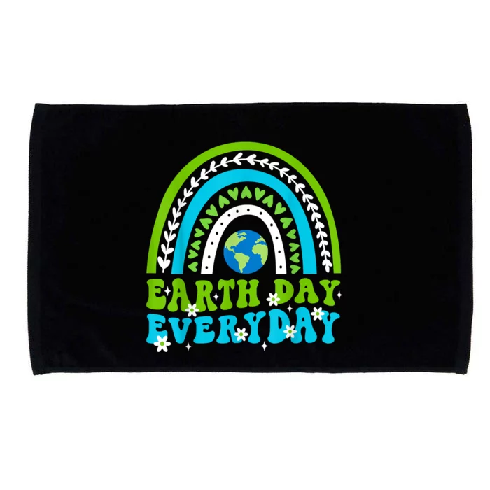 Groovy Earth Day Save Our Home Go Planet Rainbow Earth Microfiber Hand Towel