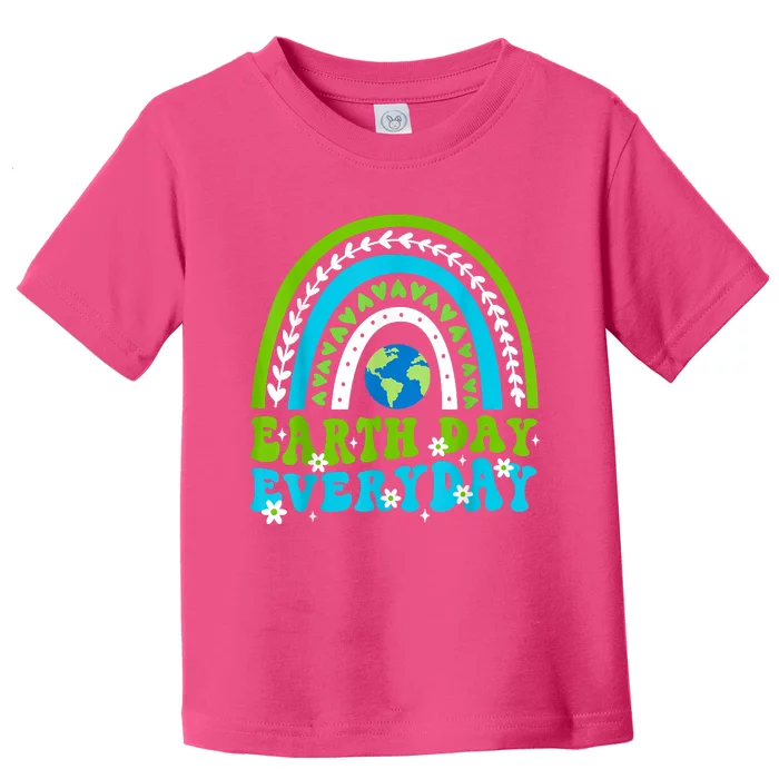 Groovy Earth Day Save Our Home Go Planet Rainbow Earth Toddler T-Shirt