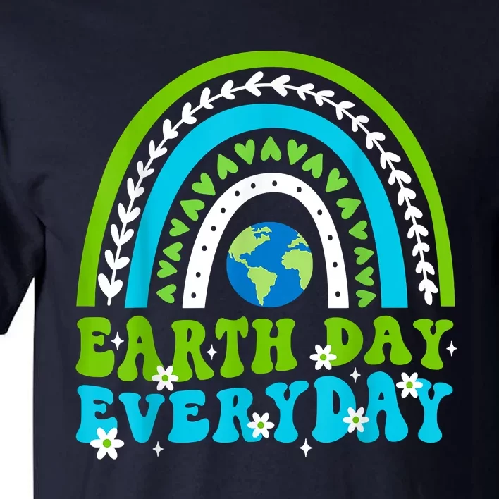 Groovy Earth Day Save Our Home Go Planet Rainbow Earth Tall T-Shirt