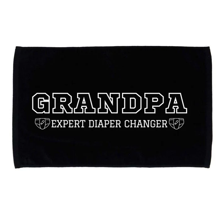 Grandpa Expert Diaper Changer Funny Dad Jokes Meaningful Gift Microfiber Hand Towel