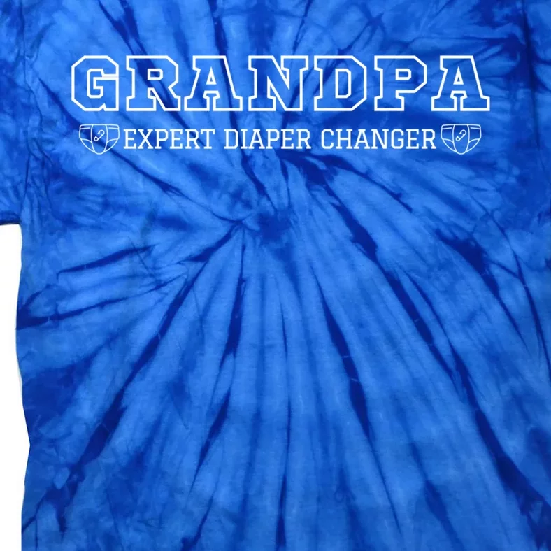 Grandpa Expert Diaper Changer Funny Dad Jokes Meaningful Gift Tie-Dye T-Shirt