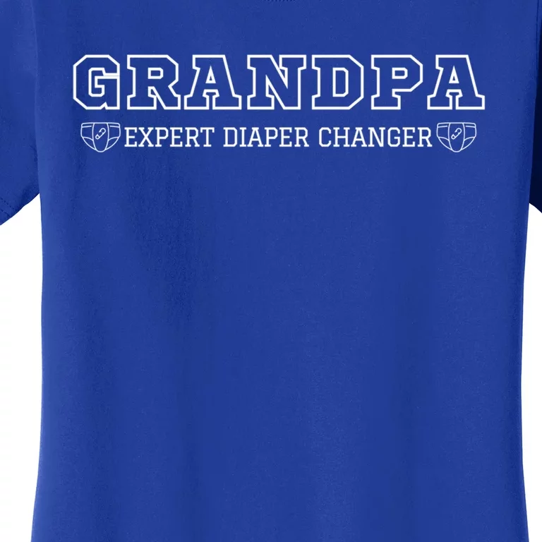 Grandpa Expert Diaper Changer Funny Dad Jokes Meaningful Gift Women's T-Shirt