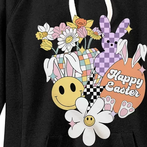 Groovy Easter Day Bunny Vibe Matching Funny Gift Women's Fleece Hoodie