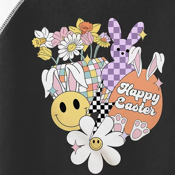 Groovy Easter Day Bunny Vibe Matching Funny Gift Toddler Fine Jersey T-Shirt