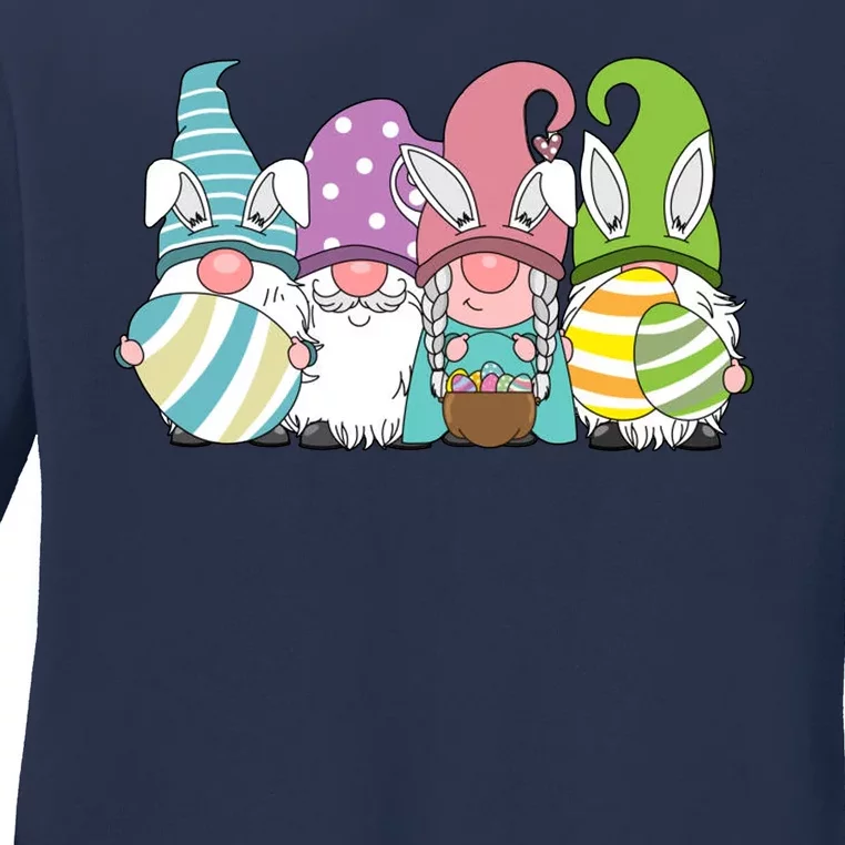 Gnome Easter Egg Hunt Ladies Long Sleeve Shirt