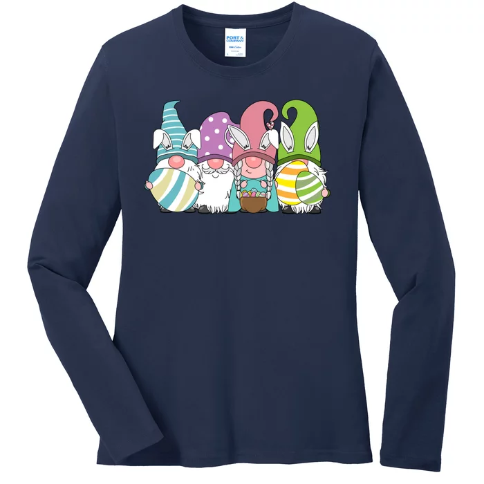 Gnome Easter Egg Hunt Ladies Long Sleeve Shirt