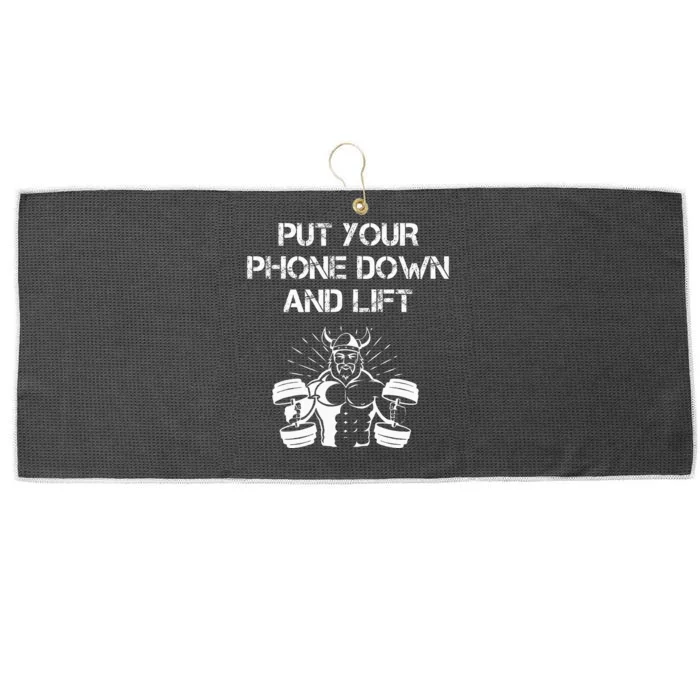 Gym Etiquette Fitness Rules Put Your Phone Down And Lift Large Microfiber Waffle Golf Towel