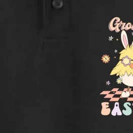 Groovy Easter Funny Chick Retro Easter Day Dry Zone Grid Performance Polo