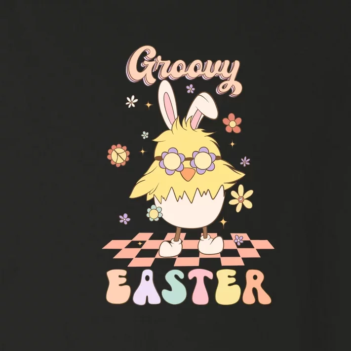 Groovy Easter Funny Chick Retro Easter Day Toddler Long Sleeve Shirt