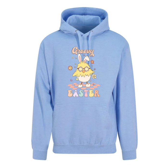 Groovy Easter Funny Chick Retro Easter Day Unisex Surf Hoodie