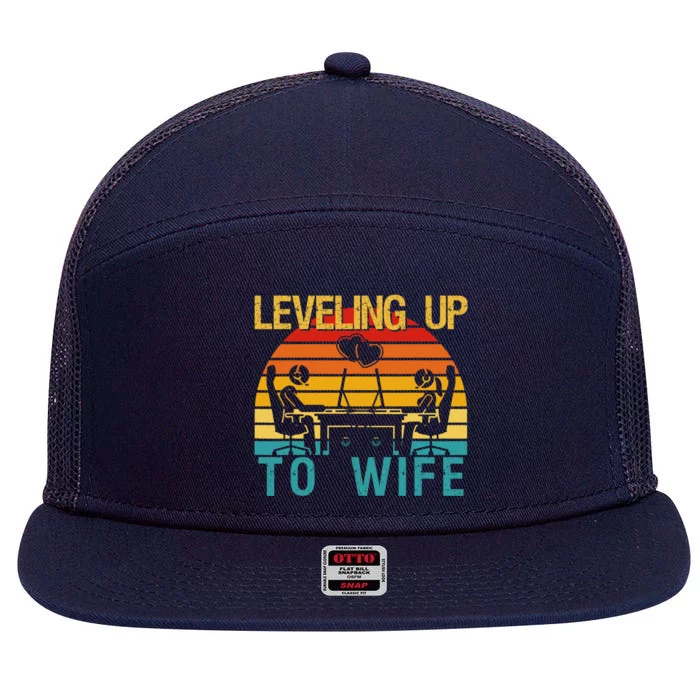 Gamer Engagement Future Mr & Mrs Leveling Up To Wife 7 Panel Mesh Trucker Snapback Hat