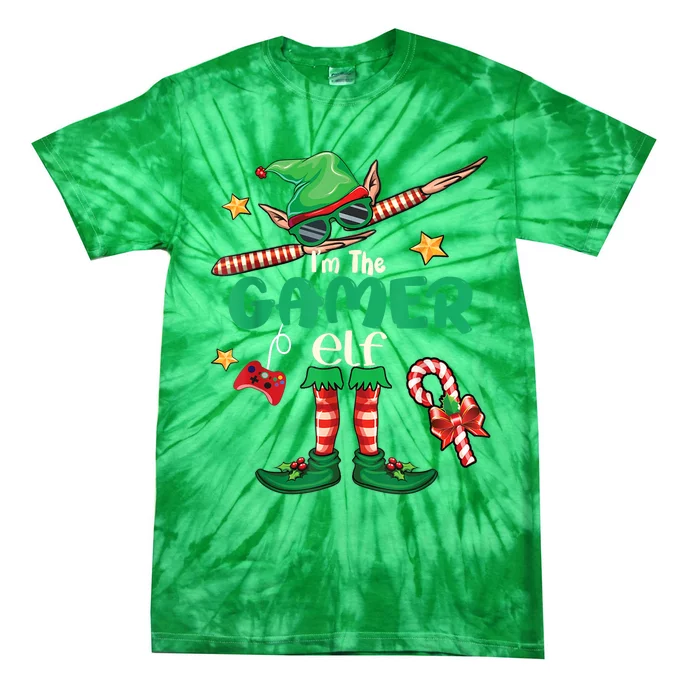 Gamer Elf Family Matching Group Christmas Squad Tie-Dye T-Shirt