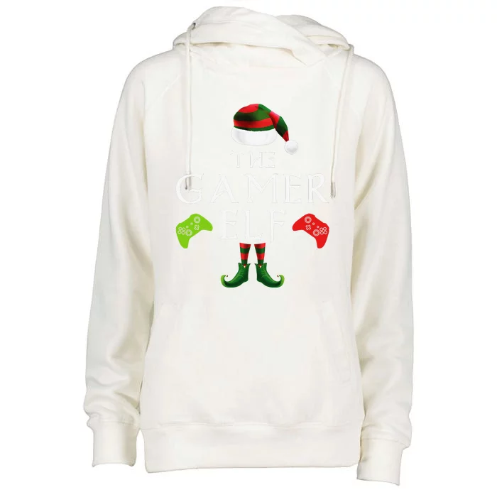 Gamer Elf Family Matching Christmas Group Funny Gift Pajama Womens Funnel Neck Pullover Hood