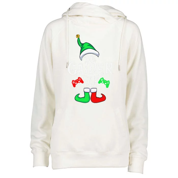 Gamer ELF Family Matching Christmas Xmas Gaming Gifts Womens Funnel Neck Pullover Hood