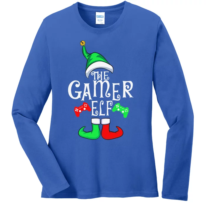 Gamer ELF Family Matching Christmas Xmas Gaming Gifts Ladies Long Sleeve Shirt