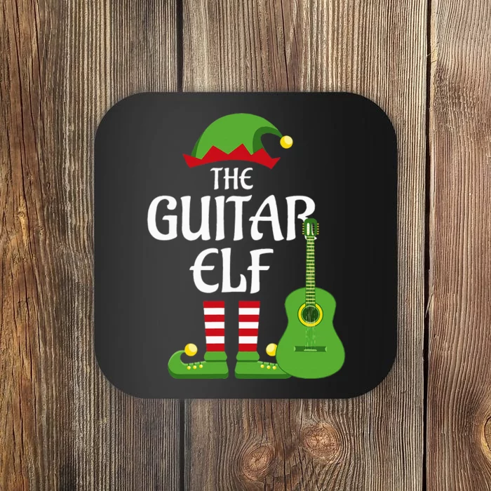 Guitar Elf Family Matching Group Christmas Coaster