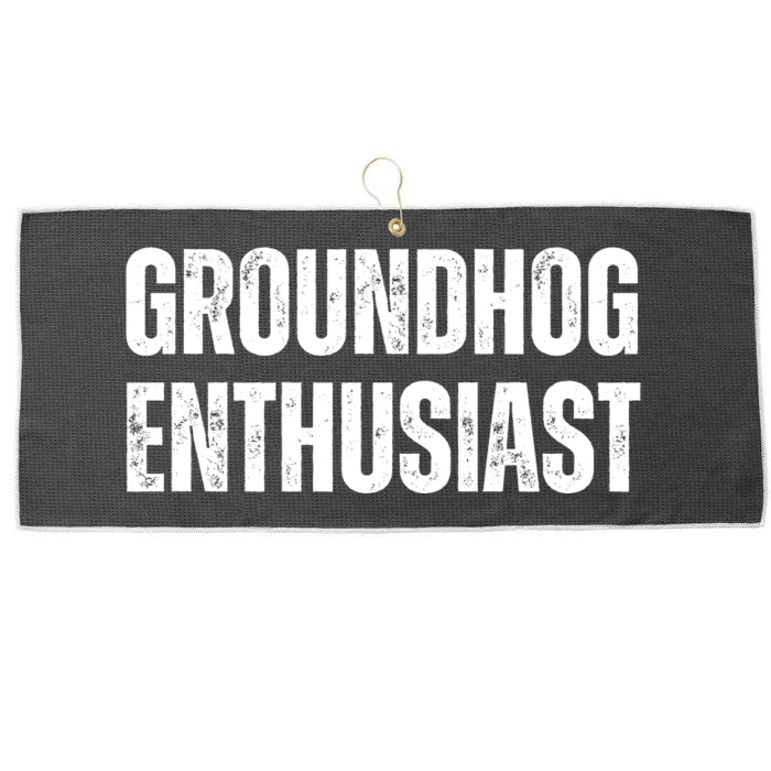 Groundhog Enthusiast Large Microfiber Waffle Golf Towel