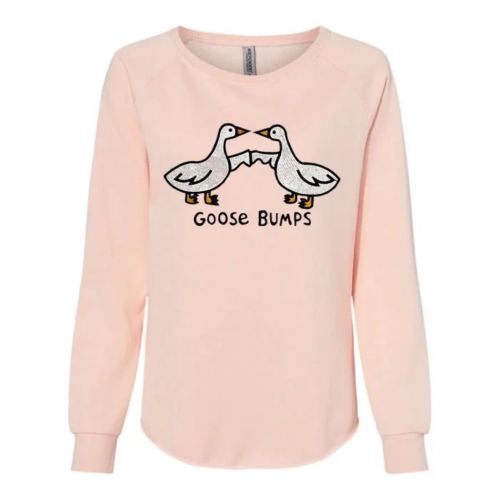 Goose Embroidered Goose Bumps Silly Goose Womens California Wash Sweatshirt