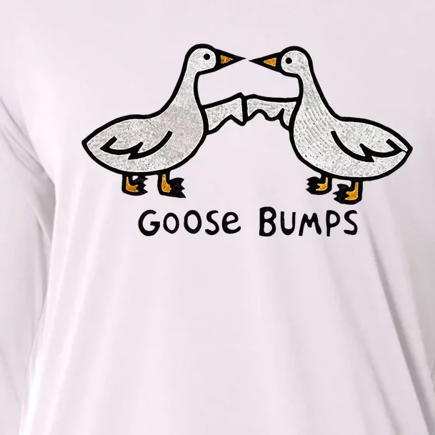 Goose Embroidered Goose Bumps Silly Goose Cooling Performance Long Sleeve Crew