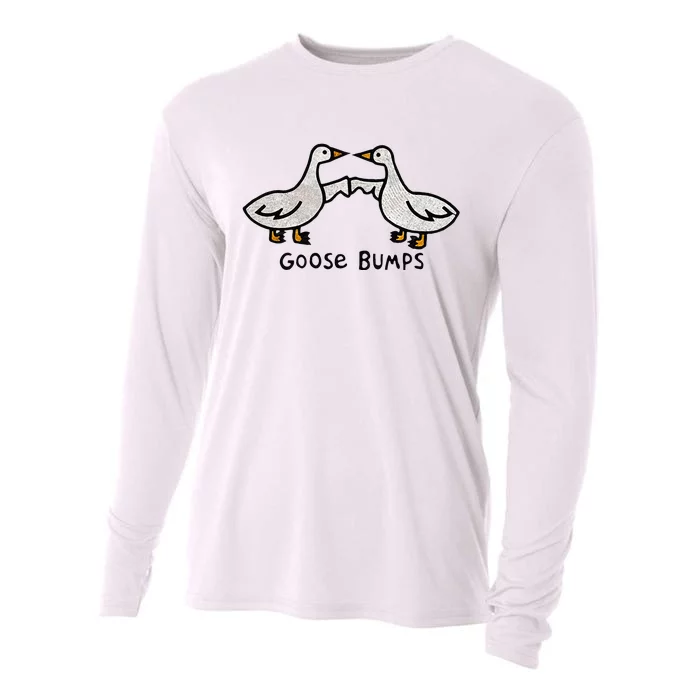 Goose Embroidered Goose Bumps Silly Goose Cooling Performance Long Sleeve Crew