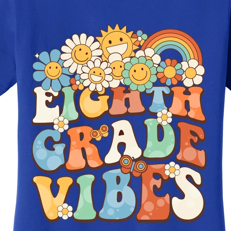 Groovy Eighth Grade Vibes Retro Teacher First Day Of School Gift Women's T-Shirt