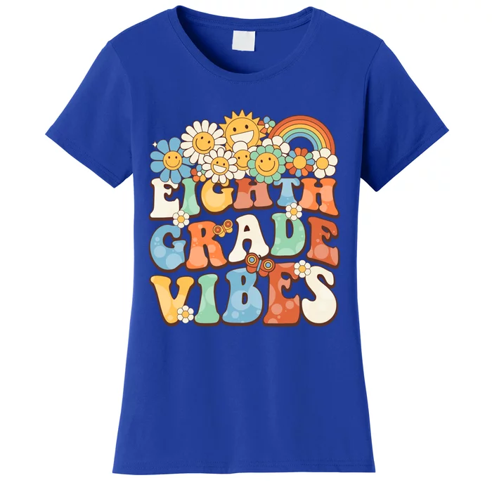 Groovy Eighth Grade Vibes Retro Teacher First Day Of School Gift Women's T-Shirt