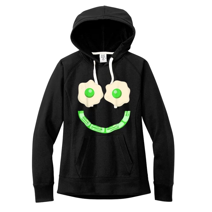 Green Eggs Ham Smile Face Brunch Breakfast Costume Women's Fleece Hoodie