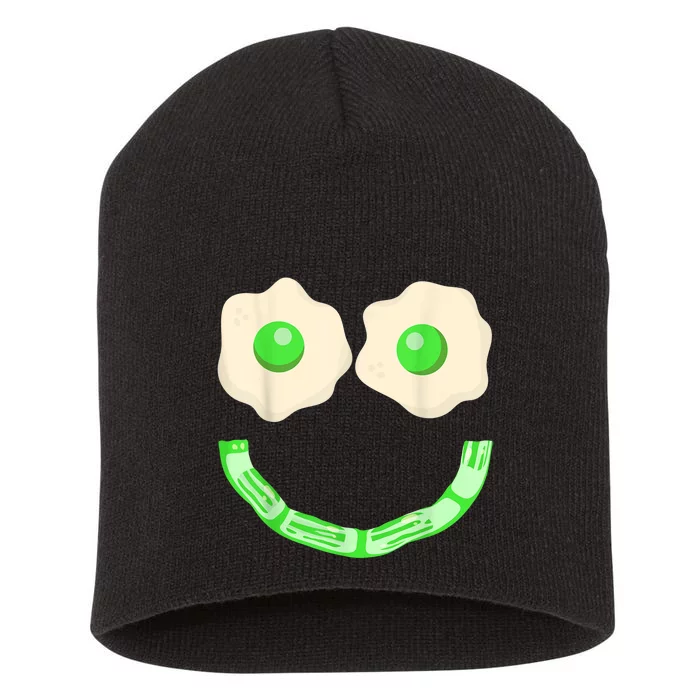 Green Eggs Ham Smile Face Brunch Breakfast Costume Short Acrylic Beanie