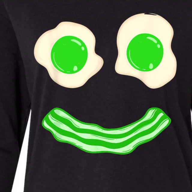 Green Eggs Ham Smile Face Brunch Breakfast Costume Womens Cotton Relaxed Long Sleeve T-Shirt