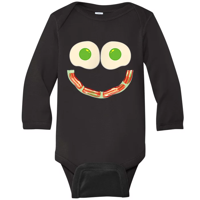 Green Eggs Ham Smile Face Brunch Breakfast Costume Baby Long Sleeve Bodysuit