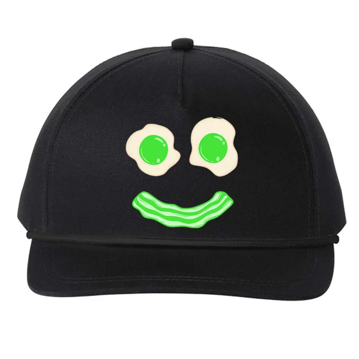 Green Eggs Ham Smile Face Brunch Breakfast Costume Snapback Five-Panel Rope Hat