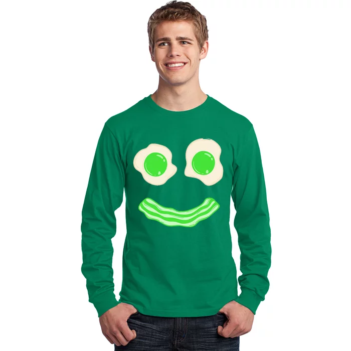 Green Eggs Ham Smile Face Brunch Breakfast Costume Long Sleeve Shirt