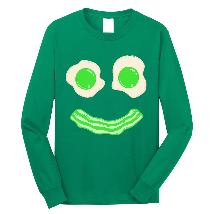 Green Eggs Ham Smile Face Brunch Breakfast Costume Long Sleeve Shirt