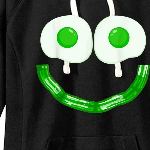 Green Eggs Ham Smile Face Brunch Breakfast Costume Women's Fleece Hoodie