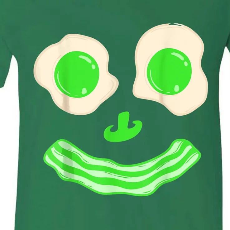 Green Eggs Ham Smile Face Brunch Breakfast Costume V-Neck T-Shirt