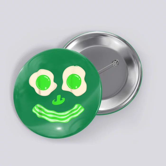 Green Eggs Ham Smile Face Brunch Breakfast Costume Button