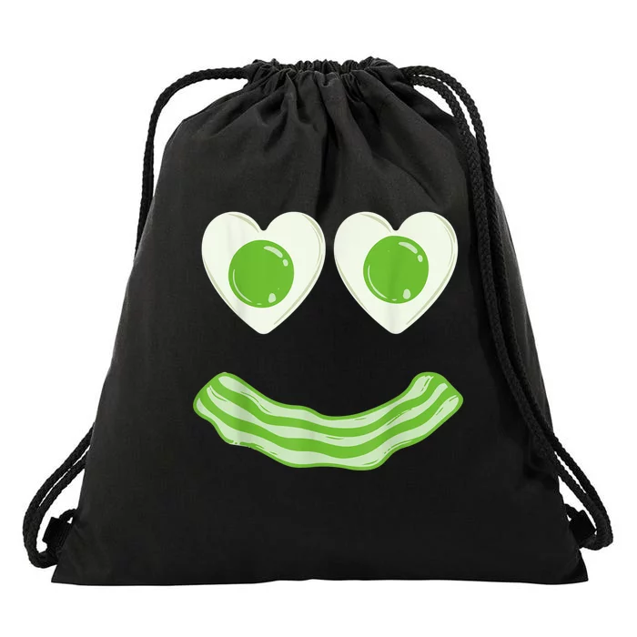 Green Eggs Ham Smile Face Brunch Breakfast Costume Drawstring Bag