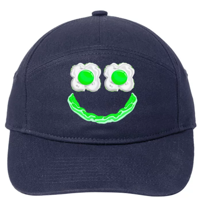 Green Eggs Ham Smile Face Brunch Breakfast 7-Panel Snapback Hat