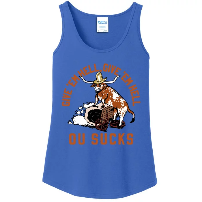 Give Em Hell Give Em Hell Ou Sucks Ladies Essential Tank